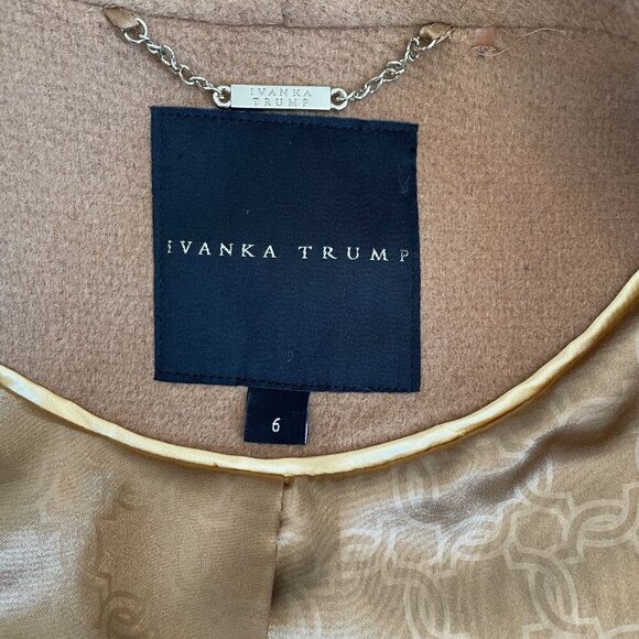 Sz 6 Ivanka Trump Camel Wool Blend Belted Coat - Picture 9 of 15